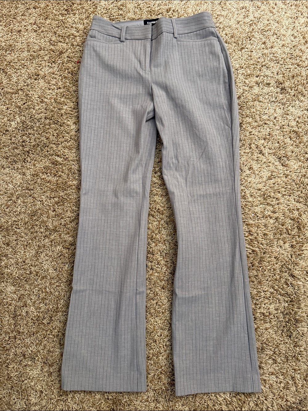 Express Women's Light Gray Pinstripe Dress Trousers